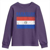 Vintage Paraguay Flag Distressed Paraguayan Pride Patriotic Soccer Fan Graphic Youth Sweatshirt