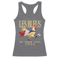 Les Bleus 2026 France Soccer Racerback Tank Top Rooster Wearing French Flag Patriotic Football Fan Graphic