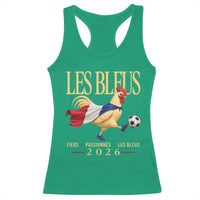 Les Bleus 2026 France Soccer Racerback Tank Top Rooster Wearing French Flag Patriotic Football Fan Graphic