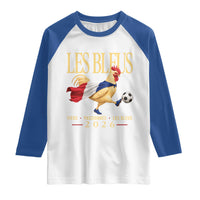 Les Bleus 2026 France Soccer Raglan Shirt Rooster Wearing French Flag Patriotic Football Fan Graphic