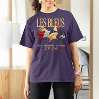 Les Bleus 2026 France Soccer T Shirt For Women Rooster Wearing French Flag Patriotic Football Fan Graphic