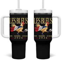 Les Bleus 2026 France Soccer Tumbler With Handle Rooster Wearing French Flag Patriotic Football Fan Graphic