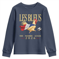 Les Bleus 2026 France Soccer Youth Sweatshirt Rooster Wearing French Flag Patriotic Football Fan Graphic