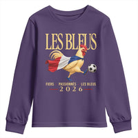Les Bleus 2026 France Soccer Youth Sweatshirt Rooster Wearing French Flag Patriotic Football Fan Graphic