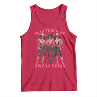 In October We Wear Pink Tank Top Breast Cancer Awareness Month Cowgirl Pink Ribbon - Wonder Print Shop