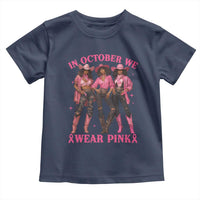 In October We Wear Pink Toddler T Shirt Breast Cancer Awareness Month Cowgirl Pink Ribbon - Wonder Print Shop