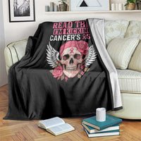 Funny Breast Cancer Survivor Throw Blanket Im Kicking Cancers Ass Pink Ribbon Skull - Wonder Print Shop