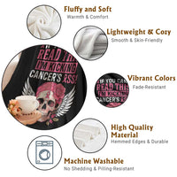 Funny Breast Cancer Survivor Throw Blanket Im Kicking Cancers Ass Pink Ribbon Skull - Wonder Print Shop