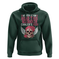 Funny Breast Cancer Survivor Hoodie Im Kicking Cancers Ass Pink Ribbon Skull - Wonder Print Shop