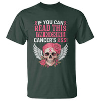 Funny Breast Cancer Survivor T Shirt Im Kicking Cancers Ass Pink Ribbon Skull - Wonder Print Shop