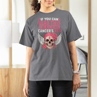 Funny Breast Cancer Survivor T Shirt For Women Im Kicking Cancers Ass Pink Ribbon Skull - Wonder Print Shop