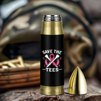 Breast Cancer Awareness Pink Ribbon Golf Bullet Tumbler Funny Save The Tees - Wonder Print Shop