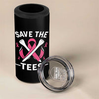 Breast Cancer Awareness Pink Ribbon Golf 4 in 1 Can Cooler Tumbler Funny Save The Tees - Wonder Print Shop