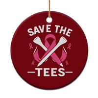 Breast Cancer Awareness Pink Ribbon Golf Ceramic Ornament Funny Save The Tees - Wonder Print Shop