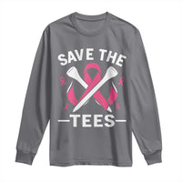 Breast Cancer Awareness Pink Ribbon Golf Long Sleeve Shirt Funny Save The Tees - Wonder Print Shop