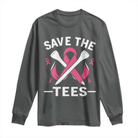Breast Cancer Awareness Pink Ribbon Golf Long Sleeve Shirt Funny Save The Tees - Wonder Print Shop