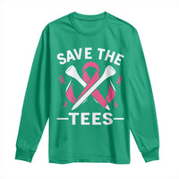 Breast Cancer Awareness Pink Ribbon Golf Long Sleeve Shirt Funny Save The Tees - Wonder Print Shop