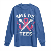 Breast Cancer Awareness Pink Ribbon Golf Long Sleeve Shirt Funny Save The Tees - Wonder Print Shop