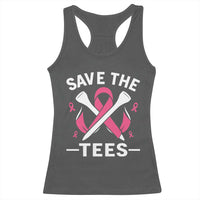 Breast Cancer Awareness Pink Ribbon Golf Racerback Tank Top Funny Save The Tees - Wonder Print Shop