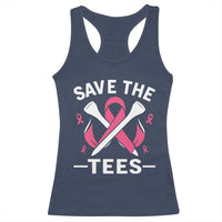 Breast Cancer Awareness Pink Ribbon Golf Racerback Tank Top Funny Save The Tees - Wonder Print Shop