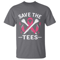 Breast Cancer Awareness Pink Ribbon Golf T Shirt Funny Save The Tees - Wonder Print Shop