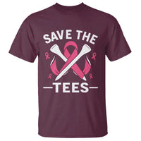 Breast Cancer Awareness Pink Ribbon Golf T Shirt Funny Save The Tees - Wonder Print Shop