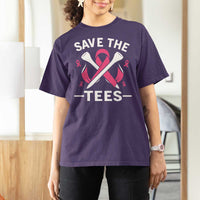 Breast Cancer Awareness Pink Ribbon Golf T Shirt For Women Funny Save The Tees - Wonder Print Shop