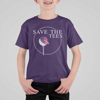 Breast Cancer Awareness Golf T Shirt For Kid Pink Ribbon Save The Tees Fundraiser Team - Wonder Print Shop