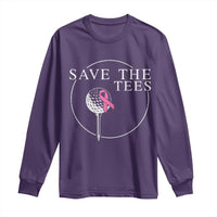 Breast Cancer Awareness Golf Long Sleeve Shirt Pink Ribbon Save The Tees Fundraiser Team - Wonder Print Shop