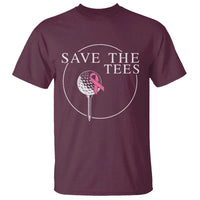 Breast Cancer Awareness Golf T Shirt Pink Ribbon Save The Tees Fundraiser Team - Wonder Print Shop