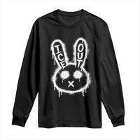 Cool Bunny Ice Out Long Sleeve Shirt Graffiti Style Rabbit FDT Anti Immigration Enforcement