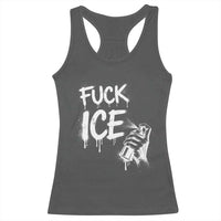 Fck Ice Racerback Tank Top Vintage Graffiti No Human is Illegal
