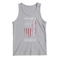 Ice Out No Human Is Illegal Tank Top Vintage Old 1776 US Flag