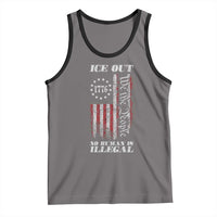 Ice Out No Human Is Illegal Tank Top Vintage Old 1776 US Flag