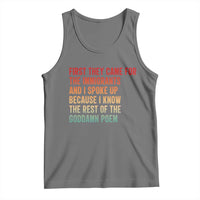First They Came For The Immigrants Tank Top Retro Human Rights Protest
