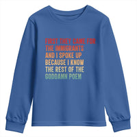 First They Came For The Immigrants Youth Sweatshirt Retro Human Rights Protest