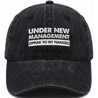Funny Fiancé Washed Cotton Baseball Cap Engagement Gift For Fiance Bachelor Party