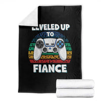 Leveled Up To Fiance Throw Blanket Retro Newly Engaged Gifts For Him