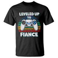 Leveled Up To Fiance T Shirt Retro Newly Engaged Gifts For Him