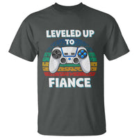 Leveled Up To Fiance T Shirt Retro Newly Engaged Gifts For Him