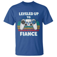 Leveled Up To Fiance T Shirt Retro Newly Engaged Gifts For Him