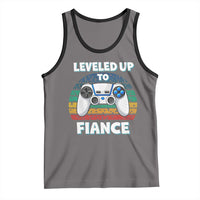 Leveled Up To Fiance Tank Top Retro Newly Engaged Gifts For Him