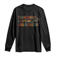 Fiance Level Unlocked Long Sleeve Shirt Retro Engaged Gifts For Him Gamer