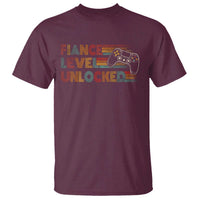 Fiance Level Unlocked T Shirt Retro Engaged Gifts For Him Gamer