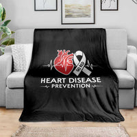 Go Red Heart Disease Prevention Throw Blanket Heartbeat CHD Wear Red February Month