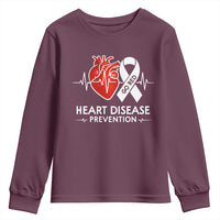 Go Red Heart Disease Prevention Youth Sweatshirt Heartbeat CHD Wear Red February Month