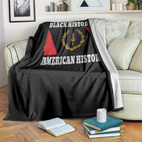 Black History Is American History Throw Blanket Afro African Black American Heritage Flag