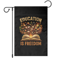 Black History Education Is Freedom Garden Flag Retro Books Afro African American Heritage