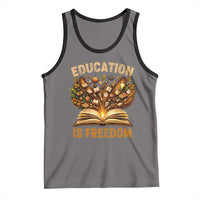 Black History Education Is Freedom Tank Top Retro Books Afro African American Heritage