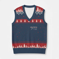 Personalized Fiancee V-Neck Knit Sweater Vest Custom Date Girlfriend Engagement Gifts Future Mr and Mrs